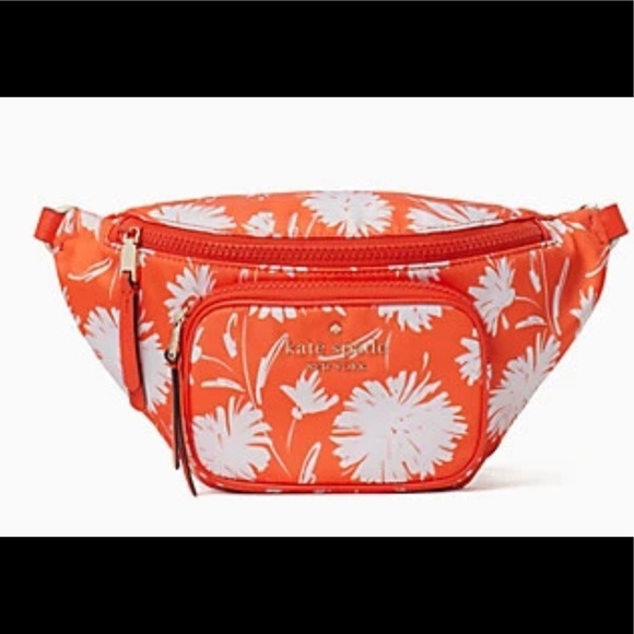 Kate Spade waist belt Fanny Pack versatile orange/ white Sporty carry all - Picture 4 of 6